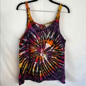 Purple and Orange‎ Tie-Dye Tank Top